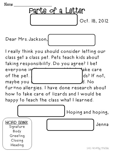 It is to add a further message to your letter. Parts Of A Friendly Letter Worksheet Printable - english teaching worksheets friendly ...