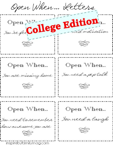 Great College Send Off Ts Open When Letters