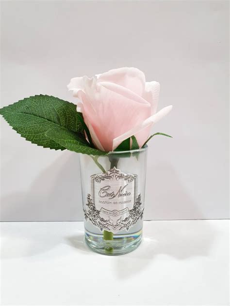 Rose Bud French Pink Clear Vase Getcha Ts