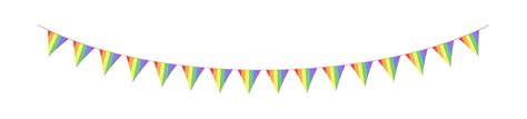 Rainbow Pennant Garland Bunting Divider Simple Vector Illustration