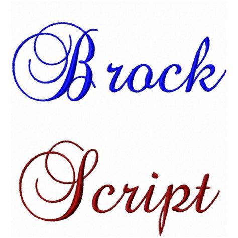 11 Brock Script Embroidery Font Images Machine Embroidery Script