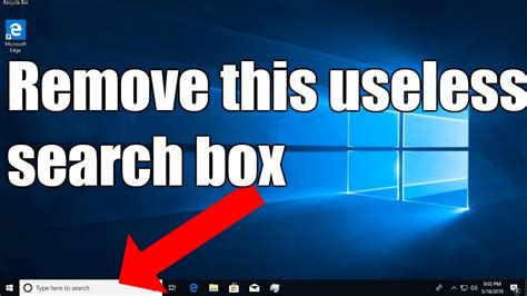How To Remove Search Bar At Top Of The Screen In Windows 10 8 7 Youtube