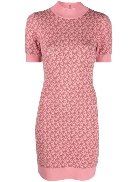 Michael Michael Kors Monogram Jacquard Knitted Minidress Farfetch