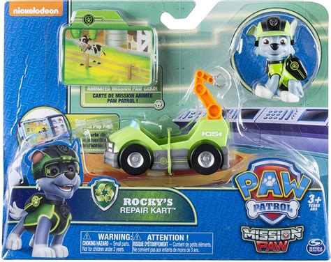 Paw Patrol Mission Paw Pup With Mini Vehicle Rocky Toys N Tuck