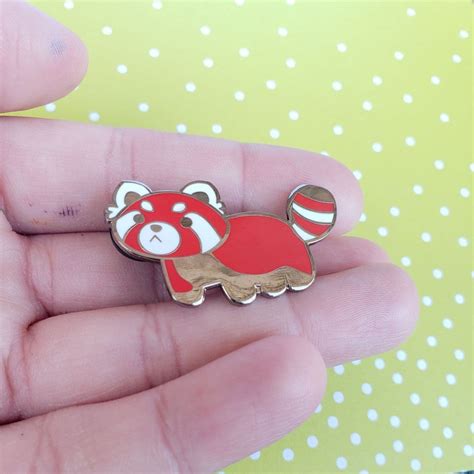 Red Panda Hard Enamel Pin Cute Animal Hat Pin Pabu Lapel Etsy