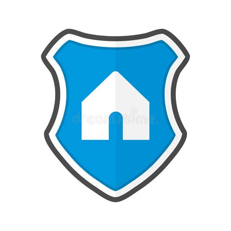 House And Security Shield Illustration Design Stock Illustration