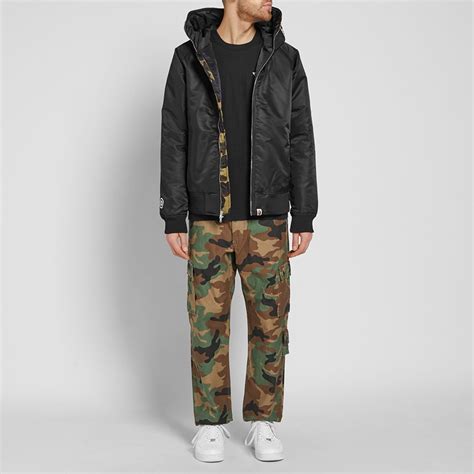 A Bathing Ape Shark Hooded Down Jacket Black End Uk