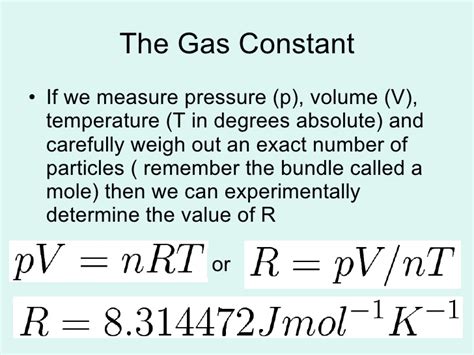 This equation is generally used in. Gas: Gas Constant