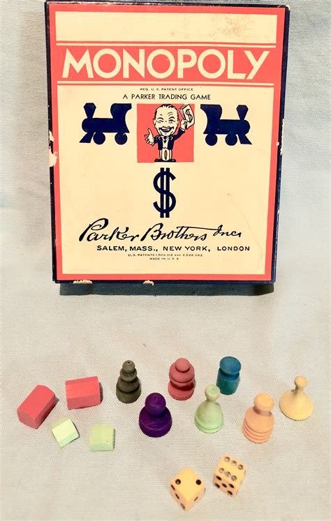 Vintage 1935 Monopoly Game By Parker Brothers With Game Board Made In Usa