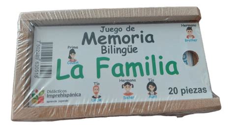 Memorama Didáctico Bilingüe Juego De Memoria La Familia Mercadolibre