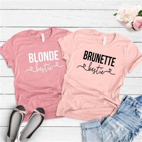 Blonde Bestie Brunette Bestie Best Friend Shirts Matching T Shirts Best Friend Shirt Set
