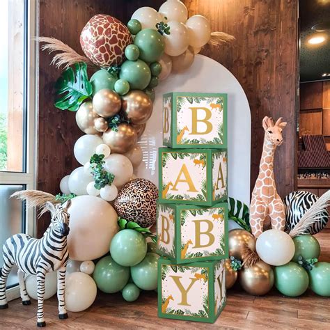 Buy Safari Baby Shower Decorations Box Green Jungle Animal Baby Boxes