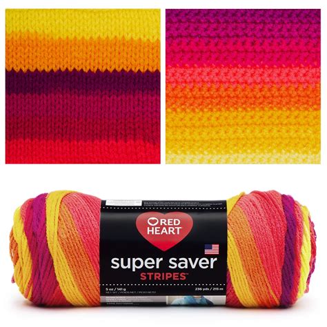 Super Saver Stripes By Red Heart Yarns Bright Self Striping Yarn