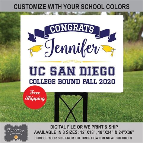 College Bound Sign Graduation Yard Sign Lawn Sign Graduation