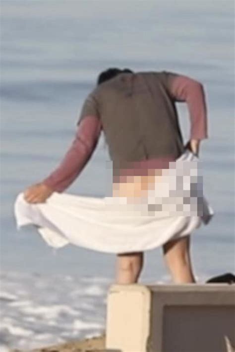Keanu Reeves Strips Off At The Beach And Dips In The Ocean On His Road