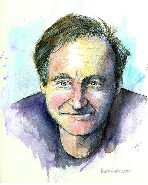 Rip Much Loved Robin Williams Watercolor And Pencil Robinwilliams Watercolor Portrait Robin