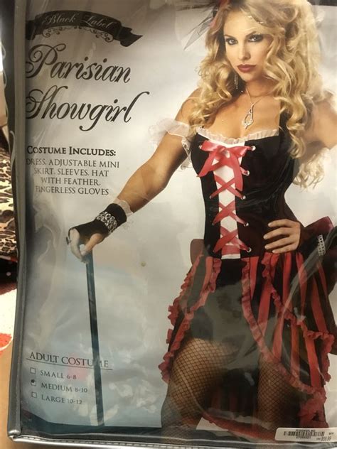 Sexy Parisian Showgirl Adult Halloween Costume Med For Sale In