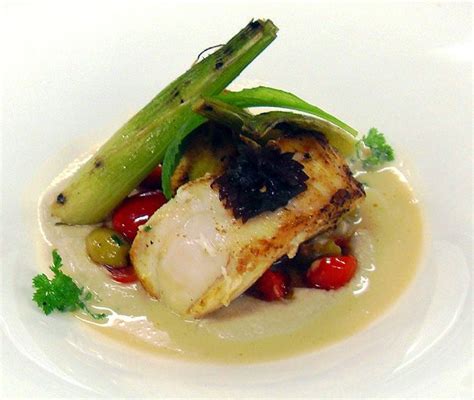 Courtright S Roasted Atlantic Stone Bass With Cauliflower Puree From Chef Jerome Bacle
