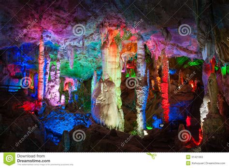 The Colorful Water Eroded Cave Stock Image Image Of Cloudscape Cave