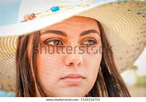 Summer Time Beautiful Young Girl Hat Stock Photo 1126116755 Shutterstock