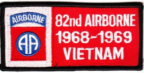 82nd Airborne 1968 1969 Vietnam Iron On Patch Murphs Militaria