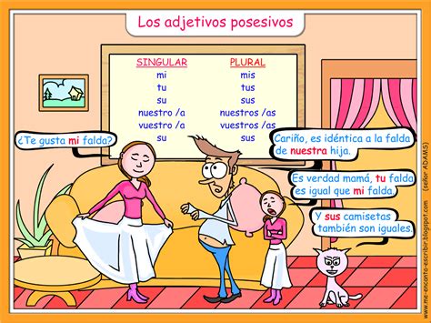 Me Encanta Escribir En Español Los Adjetivos Posesivos