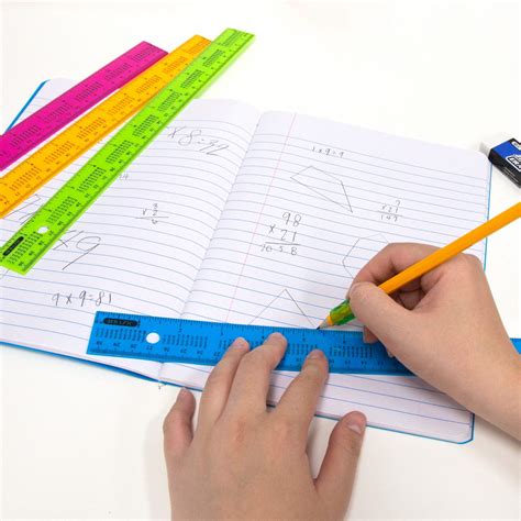 Bazic 12 30cm Ruler W Multiplication Prints 4pack Bazic Products