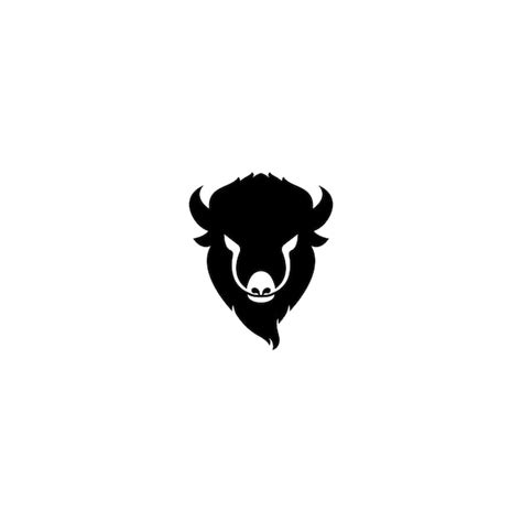 Premium Vector Bison Head Logo Icon Vector Template Illustration