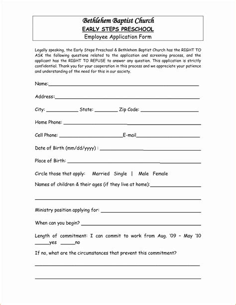 teacher application forms elegant application letter  preschool