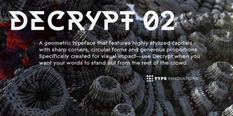 A simple replacment method that is usually the first one taught to children and is still an effective way to obscure your message. Decrypt 02 font download | Download fonts, Font shop, Typeface