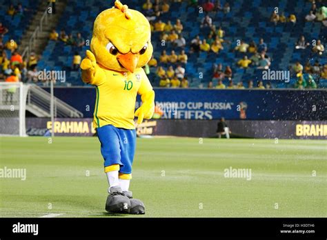 Natal Brazil 06th Oct 2016 Canarinho The Mascot Of The Brazilian Arena Das Dunas Crowded