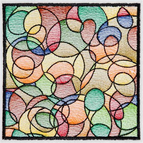 Bfc1543 Stained Glass Quilt Squares Abstract Patterns