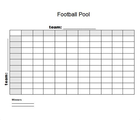 Blank Football Pool Template