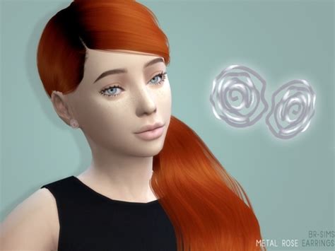 Br Sims Metal Rose Earrings Child The Sims 4 Download Simsdomination
