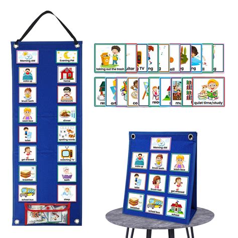Buy Kids Visual Schedule Home Daily Routine Chart With 70 Picture