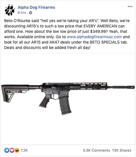 Gun Store Offers ‘beto Special On Ar 15 Rifle
