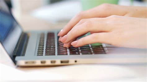 Woman Hands Typing Keyboard Of Laptop Stock Footage Sbv 324149374