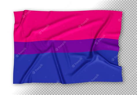 premium psd realistic bisexual pride flag