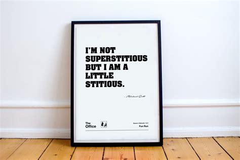 The Office Quote Poster Superstitious Print Michael Scott Etsy Uk