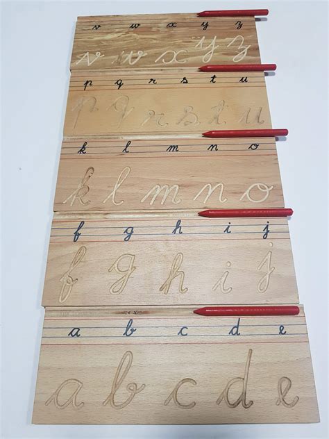 Wooden Alphabet Tracing Boards Set Pre Writing Skills
