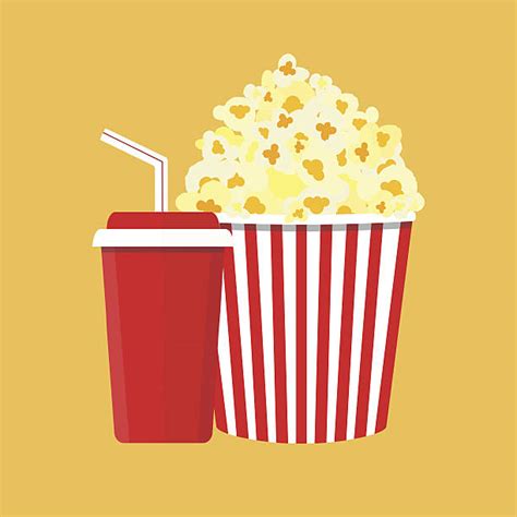 Vector Illustration Popcorn And Drink Film Strip Border Illustrations