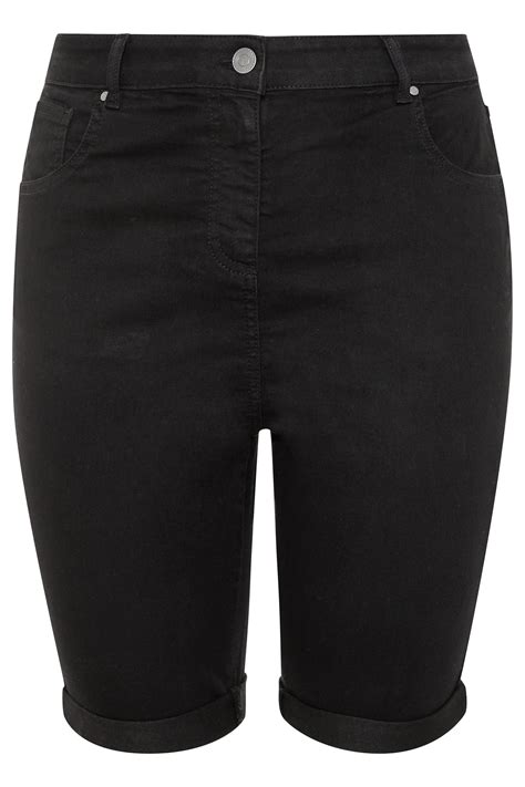 Black Basic Denim Shorts Yours Clothing