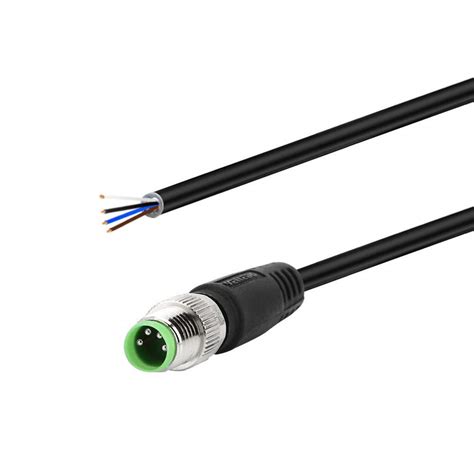 Velledq Industrial Pre Wired M8 Connector Cable 4 Pin Male