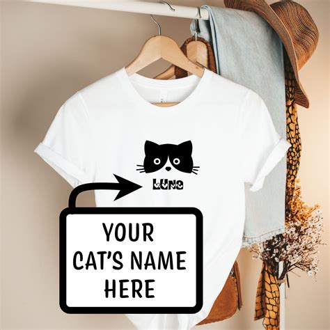 Personalized Cat Shirt Tshirt With Cats Name Custom Cat Etsy