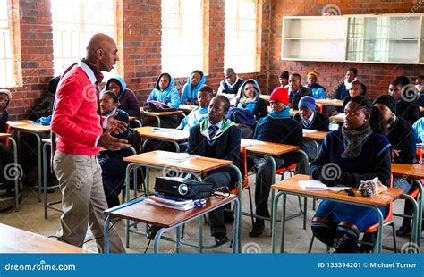 African High School Children And Teacher Editorial Image