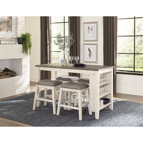 Not available for pickup and same day delivery. White and Brown 5 Piece Counter Height Dining Set - Timbre ...