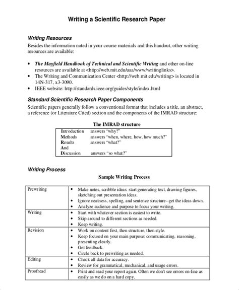 Free 5 Sample Research Paper Templates In Pdf