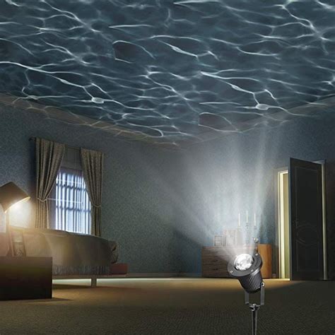 Zeonetak White Automatically Moving Water Wave Led Projector Sleep