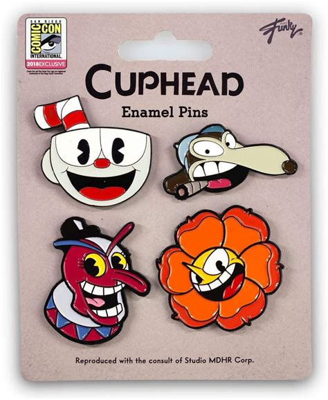 Just Funky Cuphead Collectibles Exclusive Cuphead Enamel Pin Set 4 Pack Bigamart