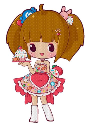 Chibi Anime Cupcake Girl Chibi Anime Cupcake Girl Free Png
